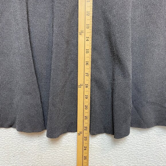 MM Lafleur New York Skirt Womens Large Gray Ribbed Flared Knit Viscose Nylon - Picture 5 of 7